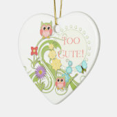 Niedliches Whimsisches Schmetterlingshuhn Keramikornament (Links)