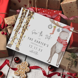 Niedliches Whimsisches Weihnachtsfest Save the Dat Ankündigungspostkarte