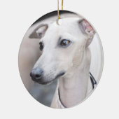 Niedliches Whippet Keramik Ornament (Links)