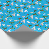 Niedliches White Boxer Hund Weihnachtswrapping Pap Geschenkpapier (Ecke)