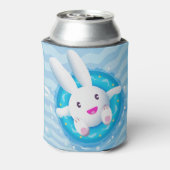 Niedliches White Bunny Pool Party Dosenkühler (Kanne Rückseite)