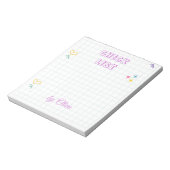 Niedliches White & Colorful Gingham Muster Notizblock (Rotiert)