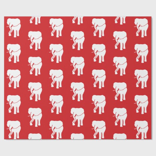 Niedliches White Elephant Geschenk Austausch Weihn Geschenkpapier (Flach)