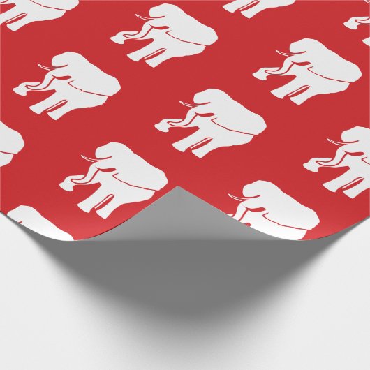 Niedliches White Elephant Geschenk Austausch Weihn Geschenkpapier (Ecke)