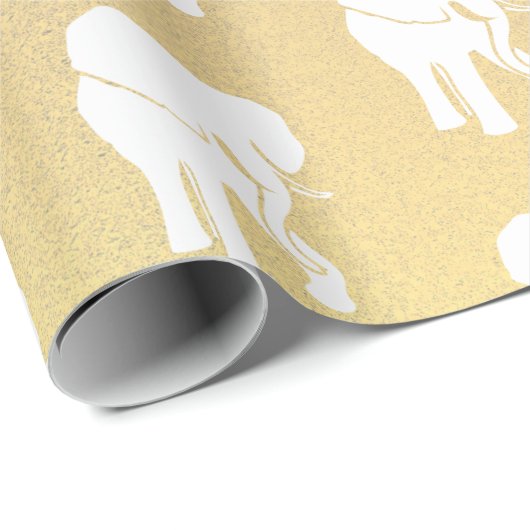 Niedliches White Elephant-Geschenk Austausch Weihn Geschenkpapier (Rolleneckpunkt)