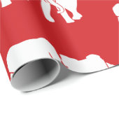 Niedliches White Elephant-Geschenk Austausch Weihn Geschenkpapier (Rolleneckpunkt)