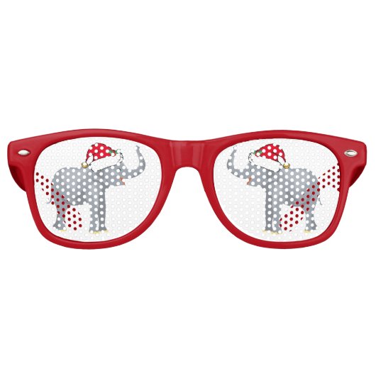 Niedliches White Elephant Weihnachts-Party Partybrille (Vorderseite)