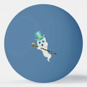 Niedliches White Ghost Blue Augen Top Hat Cane mit Tischtennisball