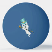 Niedliches White Ghost Blue Augen Top Hat Cane mit Tischtennisball (Rückseite)