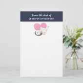 Niedliches White Kitty Cat Schlafen Briefpapier (Stehend Vorderseite)