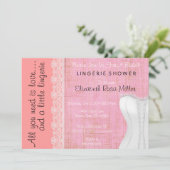 Niedliches White Lace Corset Lingerie Brautparty Einladung (Stehend Vorderseite)