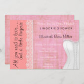 Niedliches White Lace Corset Lingerie Brautparty Einladung (Vorne/Hinten)