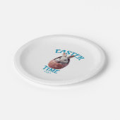 Niedliches White Oaster Bunny Design Pappteller (Schrägansicht)
