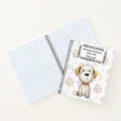 Niedliches White Storybook Welppy on Paws Backgrou Notizblock (Innenseite)