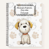 Niedliches White Storybook Welppy on Paws Backgrou Notizblock (Vorderseite)