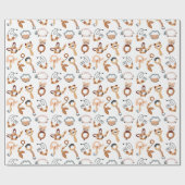 Niedliches White Toy Muster Illustration Wrapping  Geschenkpapier (Flach)