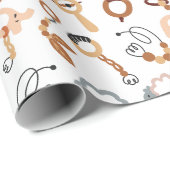 Niedliches White Toy Muster Illustration Wrapping  Geschenkpapier (Rolleneckpunkt)