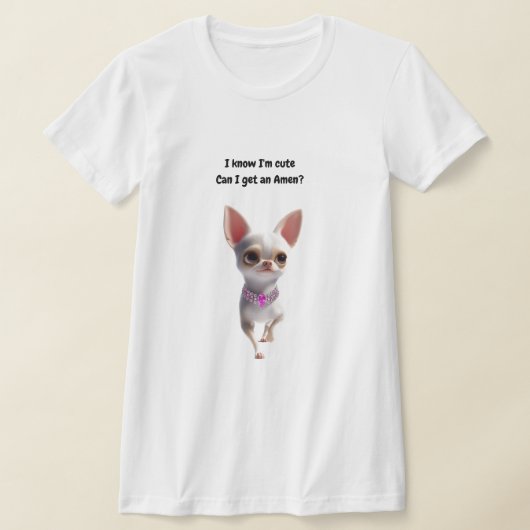 Niedliches Whitewood-Chihuahua-Silhouette T-Shirt (Ablage )