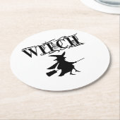 Niedliches Wicked Flying HexenHalloween Runder Pappuntersetzer (Angewinkelt)