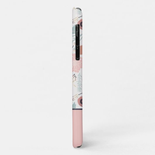 Niedliches Wiederholrosa Creme Botanisches Monogra Case-Mate iPhone Hülle (Hinten/Links)