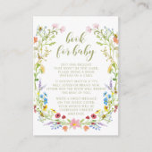 Niedliches Wiese-Wildblume-Buch für Babydusche Begleitkarte (Vorderseite)