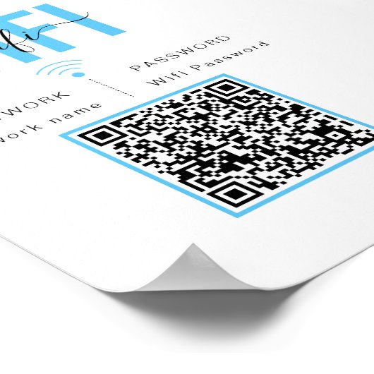 Niedliches WIFI-Netzwerkkennwort | QR-Code Poster (Ecke)