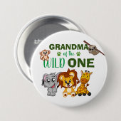 Niedliches Wild One Jungle Safari Zoo Button (Vorne & Hinten)