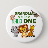 Niedliches Wild One Jungle Safari Zoo Button (Vorderseite)