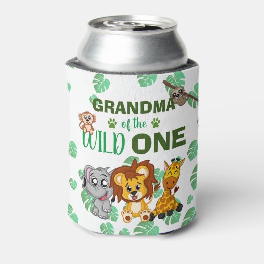 Niedliches Wild One Jungle Safari Zoo Dosenkühler (Kanne Rückseite)
