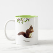 Niedliches wildes Eichhörnchen und Personalisierte Zweifarbige Tasse (Links)