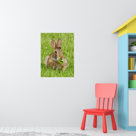 Niedliches wildes Kaninchenessen Poster (Kinderzimmer 1)