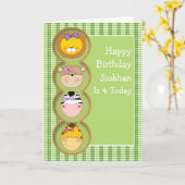 Niedliches Wildtier Karte (Gelbe Blume)