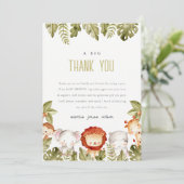 Niedliches Wildtier-Kinderdusche Dankeskarte (Stehend Vorderseite)