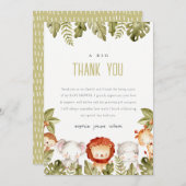 Niedliches Wildtier-Kinderdusche Dankeskarte (Vorne/Hinten)