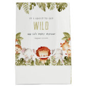 Niedliches Wildtier-Kinderdusche Mittlere Geschenktüte (Rückseite)