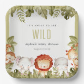 Niedliches Wildtier-Kinderdusche Pappteller (Vorderseite)