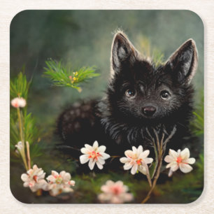 Niedliches Wildtier Rechteckiger Pappuntersetzer