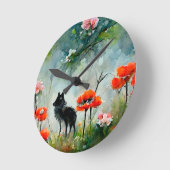 Niedliches Wildtier Runde Wanduhr (Winkel)