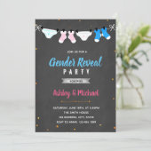 Niedliches Windelgeschlecht decken Einladung (Stehend Vorderseite)