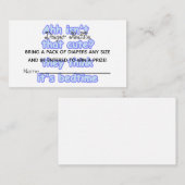 Niedliches Windelkreuz Begleitkarte (Vorne/Hinten)