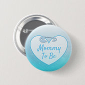 Niedliches Windeln Button Herz Blue Mama zu sein (Vorne & Hinten)