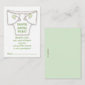 Niedliches Windeln mit Green Buttons Kinderdusche  Begleitkarte (Vorne/Hinten)