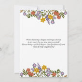 Niedliches Windeln und Wipes Kinderdusche Einladun Einladung (Rückseite)