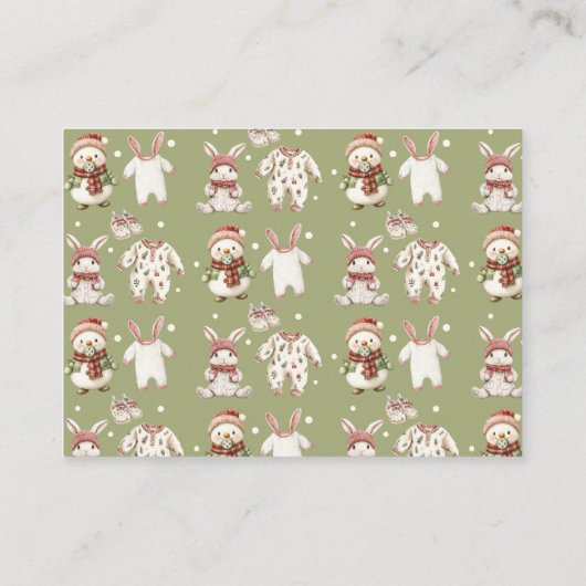 Niedliches Windelrad-Ticket für die Winter-Kinderd Begleitkarte (Rückseite)