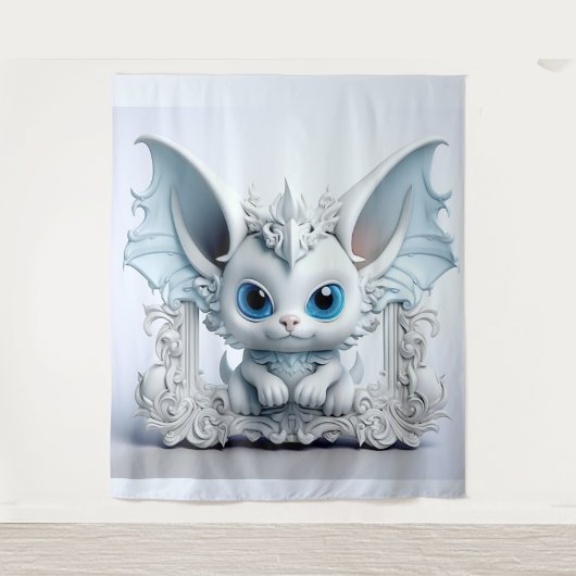 Niedliches Wing-Ear-Zeichen Wandteppich (Vorderseite)