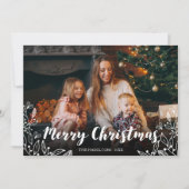 Niedliches Winter Foliage Foto Frohe Weihnachten Einladung (Vorderseite)