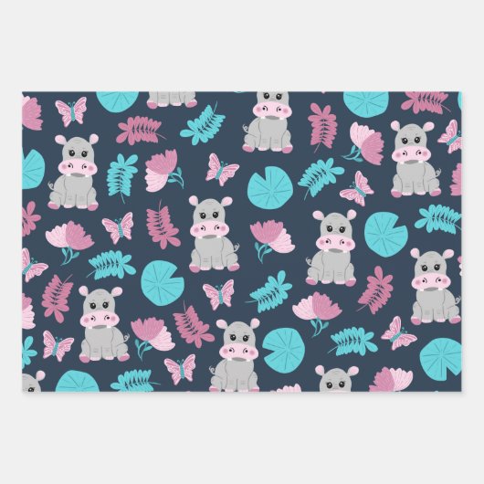 Niedliches Winter Orange Fox Gebirge Leaf Muster Geschenkpapier Set (Vorderseite 3)