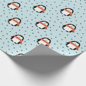 Niedliches Winter Pinguin Weihnachtswrapping Paper Geschenkpapier (Ecke)