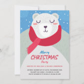 Niedliches Winter Polar Bär Weihnachtsfest Party Einladung (Vorderseite)