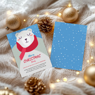 Niedliches Winter Polar Bär Weihnachtsfest Party Einladung